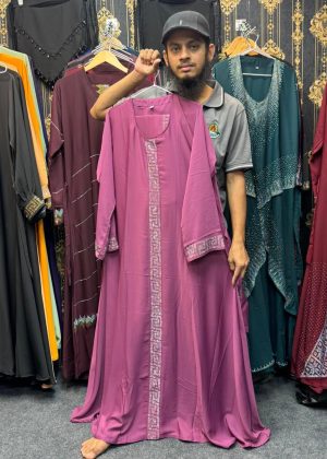 120 Gher Borkha, 90 inch Hijab, Nikab Premium Quality Dubai Cheri borka2401-Piyaz