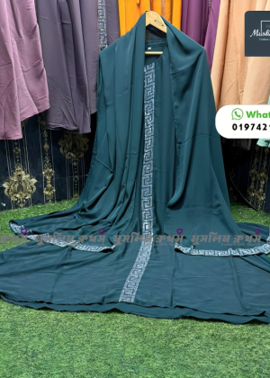 120 Gher Borkha, 90 inch Hijab, Nikab Premium Quality Dubai Cheri borka2401-Tore