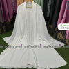 120 Gher Borkha, 90 inch Hijab, Nikab Premium Quality Dubai Cheri borka2401-White