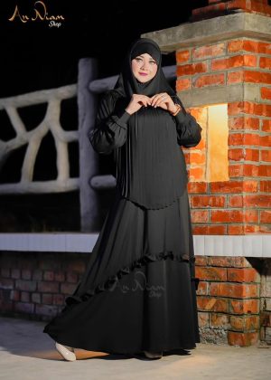 Borkha+Hijab Maisa Premium Quality Dubai Cheriborka2401-Black 12