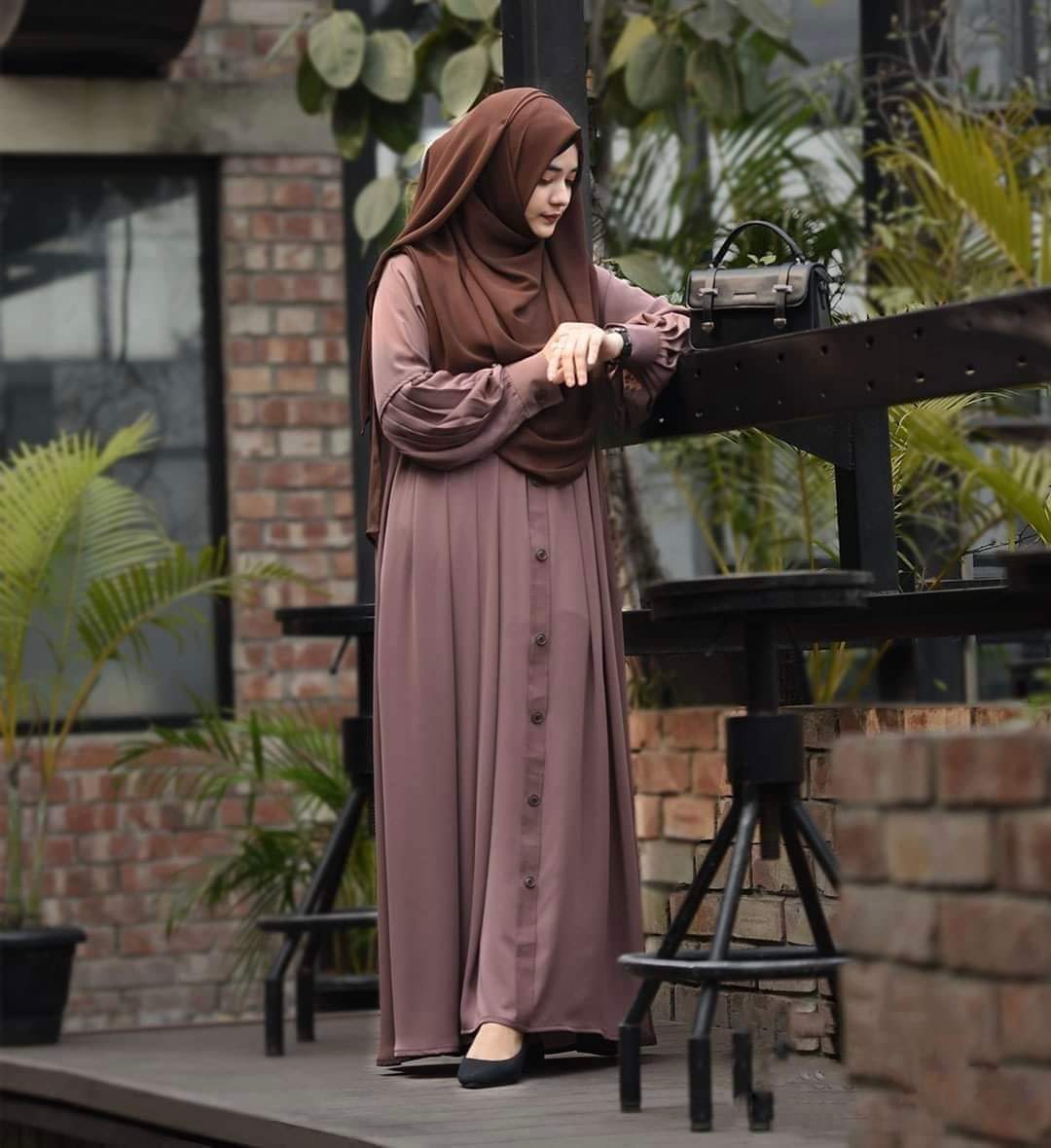 হিজাব বরখা ঘের ১০০ প্রিমিয়াম কোয়ালিটির দুবাই চেরি কাপড়ের বোরখা Borkha2428 Banson - Image 3