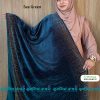 প্রিমিয়াম কোয়ালিটির স্টোন ওয়ার্ক ভেলভেট শাল Jhorna SeaGreen