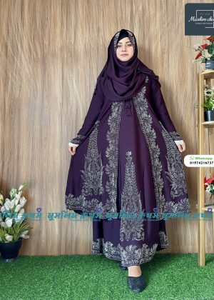 Extra koti, Borkha & Hijab Stylish Les Stone Dubai Chery Borkha 2521
