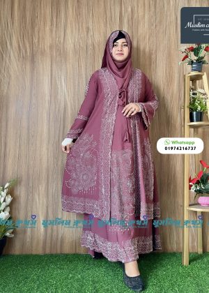 Extra koti, Borkha, Hijab Stylish Les Stone Dubai Chery Borkha 2519