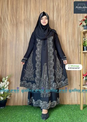 Extra koti, Borkha & Hijab Stylish Les Stone Dubai Chery Borkha 2522