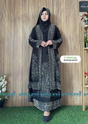 Extra koti, Borkha & Hijab Stylish Les Stone Dubai Chery Borkha 2520