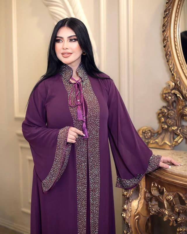Extra koti, Borkha and Hijab Stylish Stone Dubai Chery Borkha 2552 - Image 2