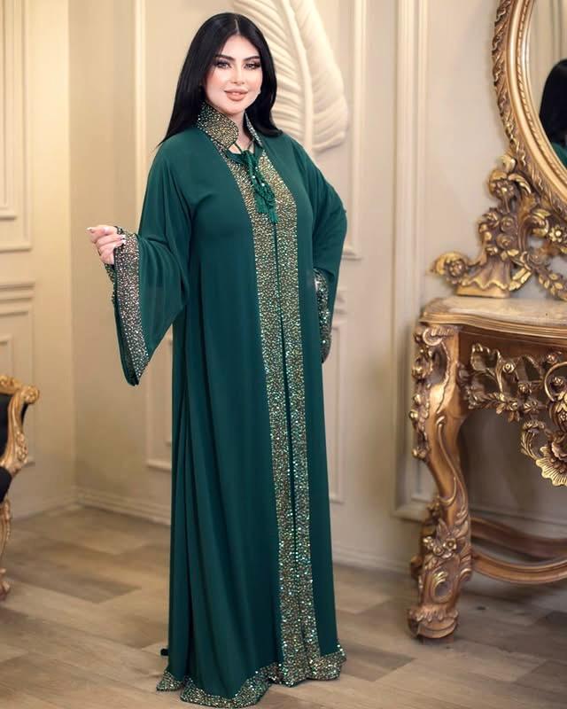 Extra koti, Borkha and Hijab Stylish Stone Dubai Chery Borkha 2553 - Image 2