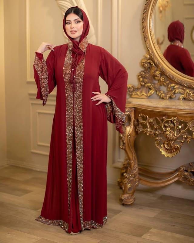 Extra koti, Borkha and Hijab Stylish Stone Dubai Chery Borkha 2554