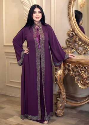 Extra koti, Borkha and Hijab Stylish Stone Dubai Chery Borkha 2552