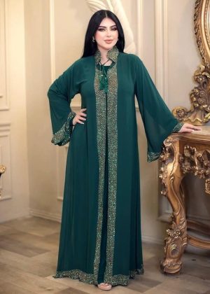 Extra koti, Borkha and Hijab Stylish Stone Dubai Chery Borkha 2553