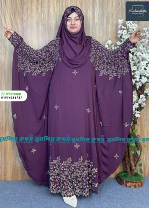 Abaya & Hijab Stylish Stone , Dubai Chery Mahira Borkha 2582