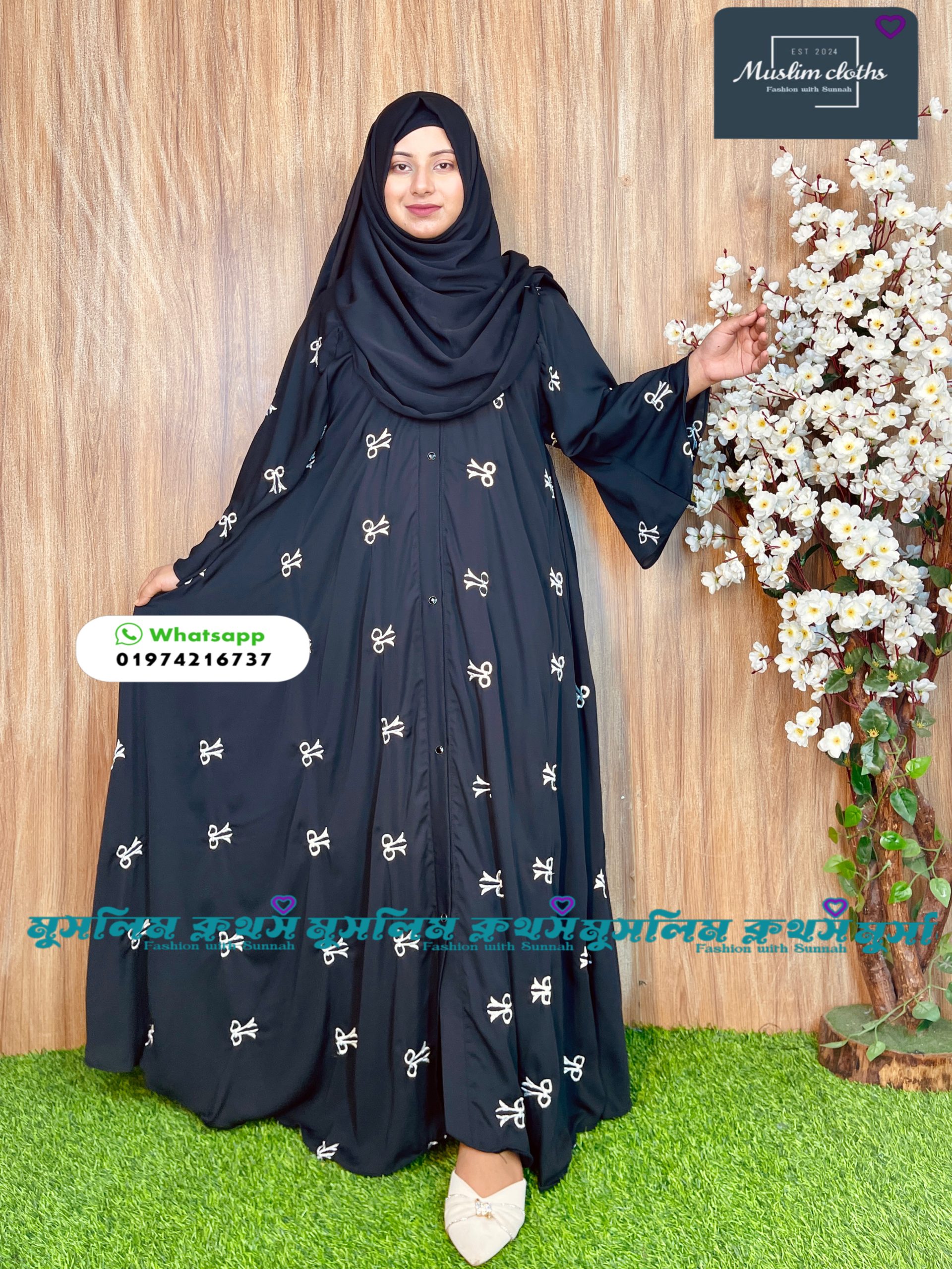 "অরিজিনাল দুবাই চেরি কাপড়ের ফুল বডি ও হাতের এমব্রয়ডারির কাজসহ সুন্দর হিজাব – ফ্রি সাইজ ও বড় সাইজ উপলব্ধ" 25204