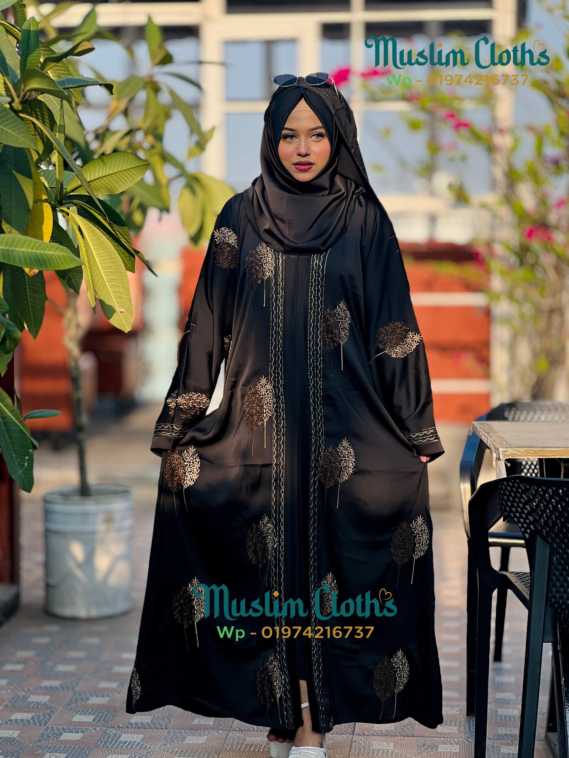 Premium Zafran Embroidered Borka – A Royal Statement of Elegance 25209 - Image 3
