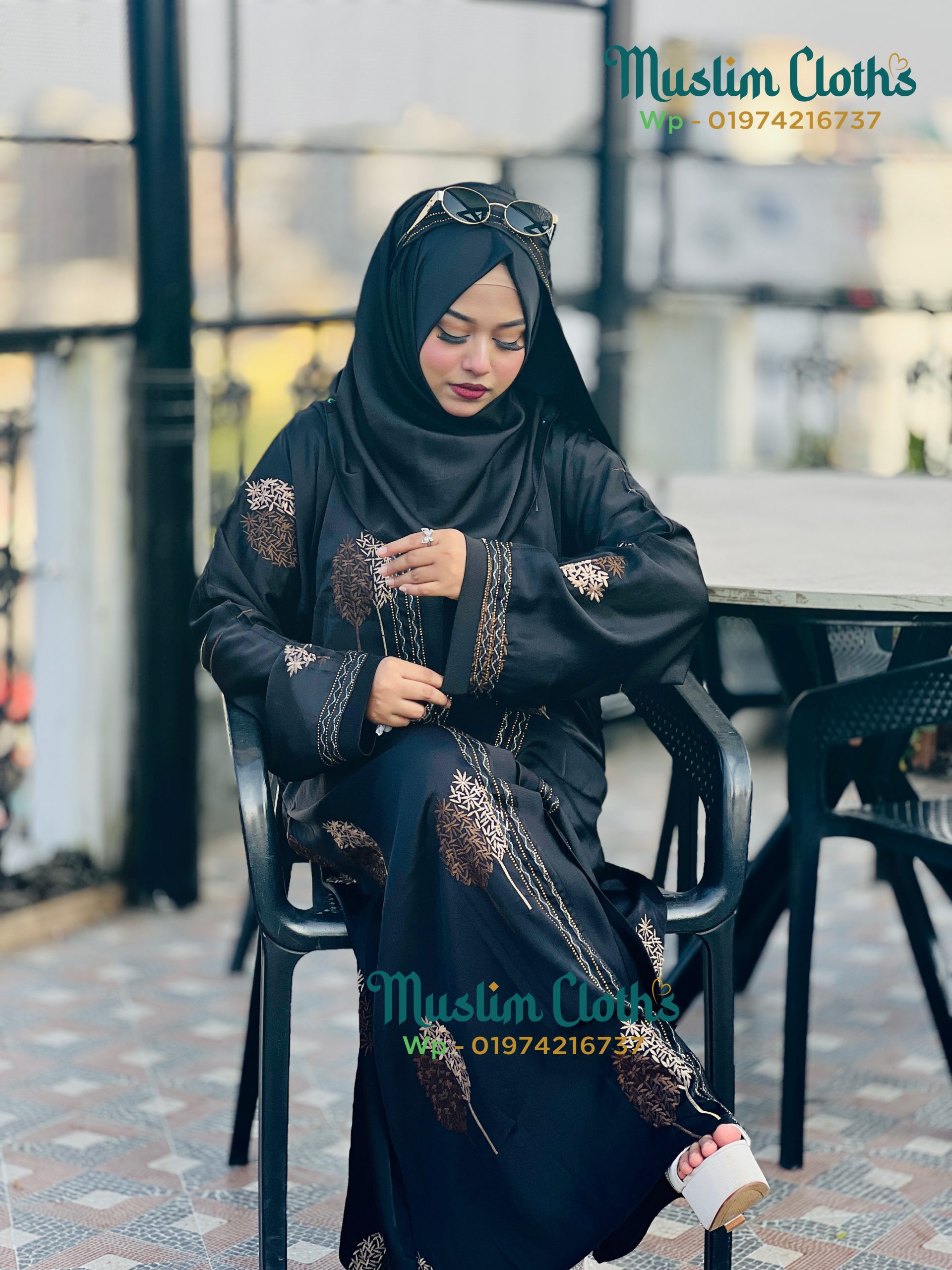 Premium Zafran Embroidered Borka – A Royal Statement of Elegance 25209 - Image 4