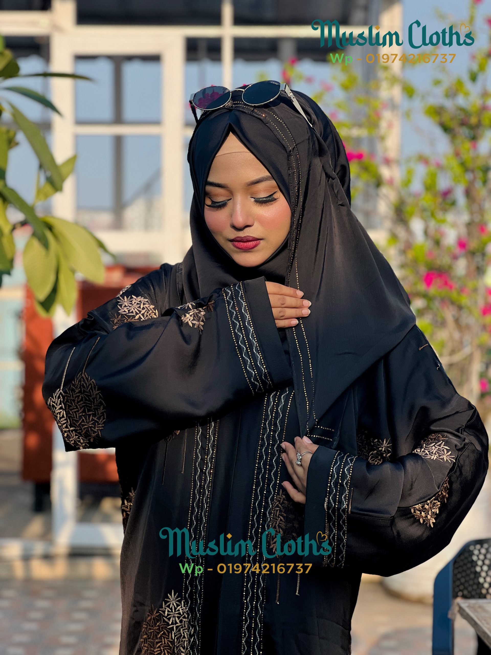 Premium Zafran Embroidered Borka – A Royal Statement of Elegance 25209 - Image 2