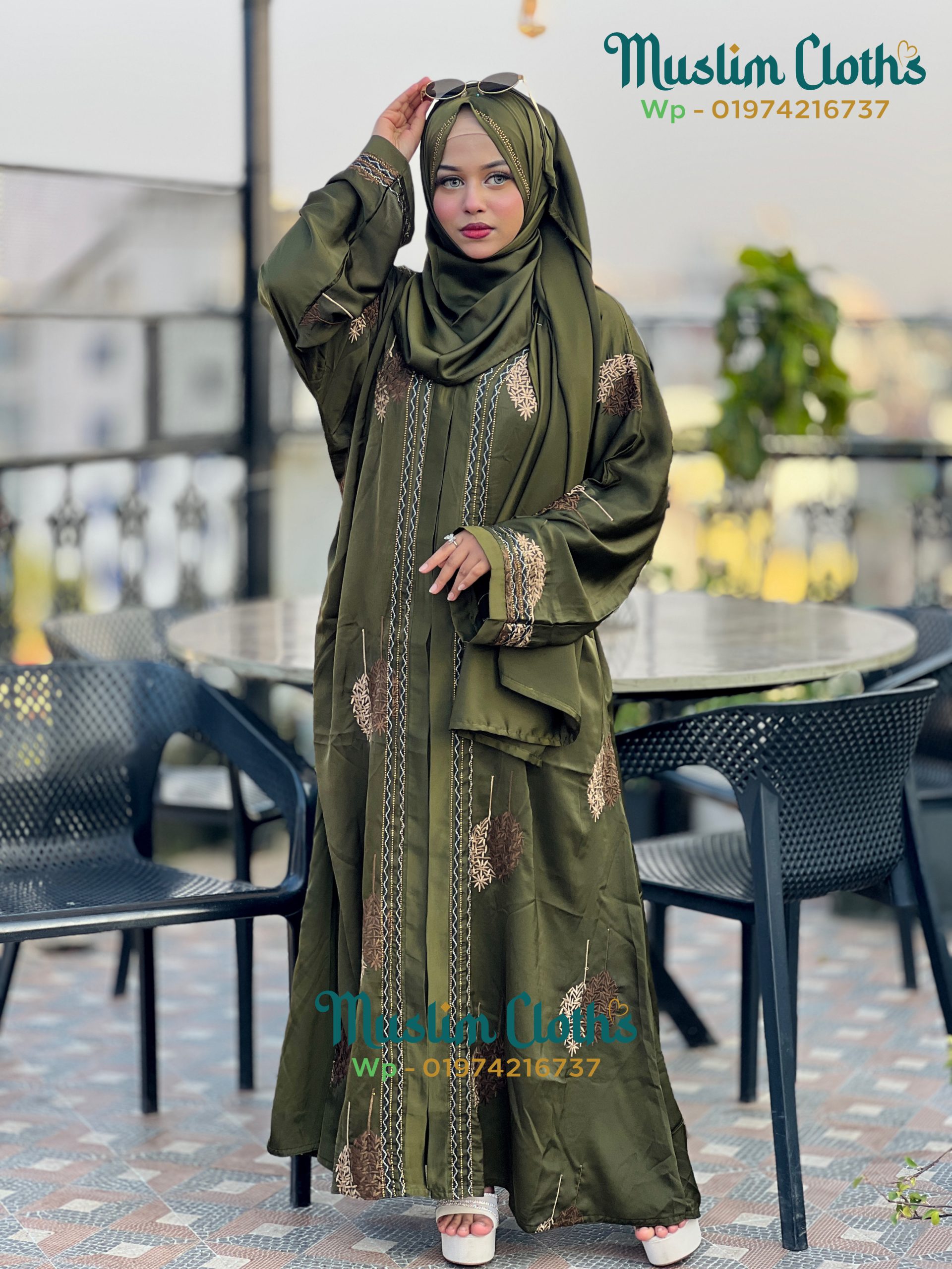 Premium Zafran Embroidered Borka – A Royal Statement of Elegance 25208 - Image 4
