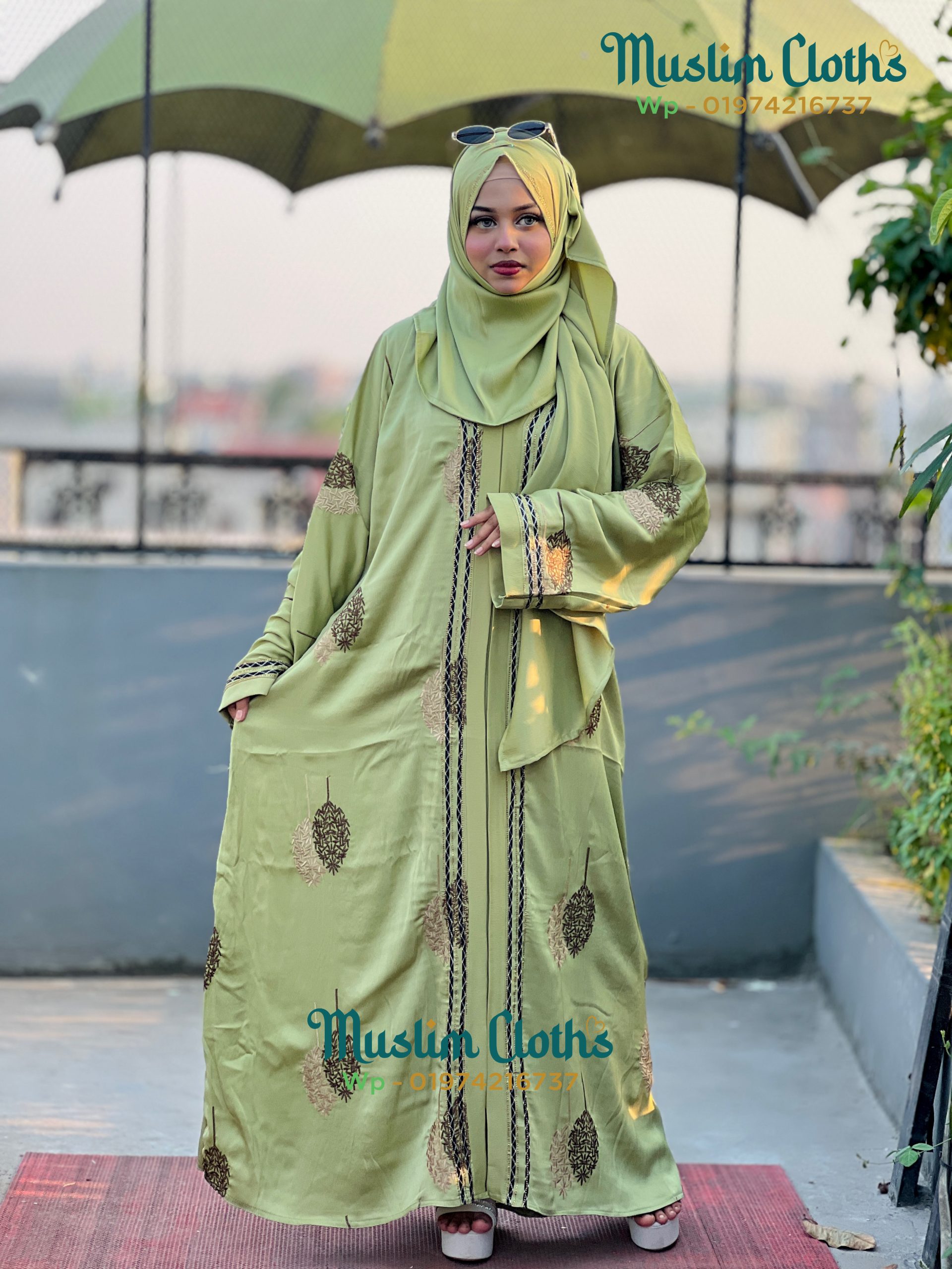 Premium Zafran Embroidered Borka – A Royal Statement of Elegance 25207 - Image 3