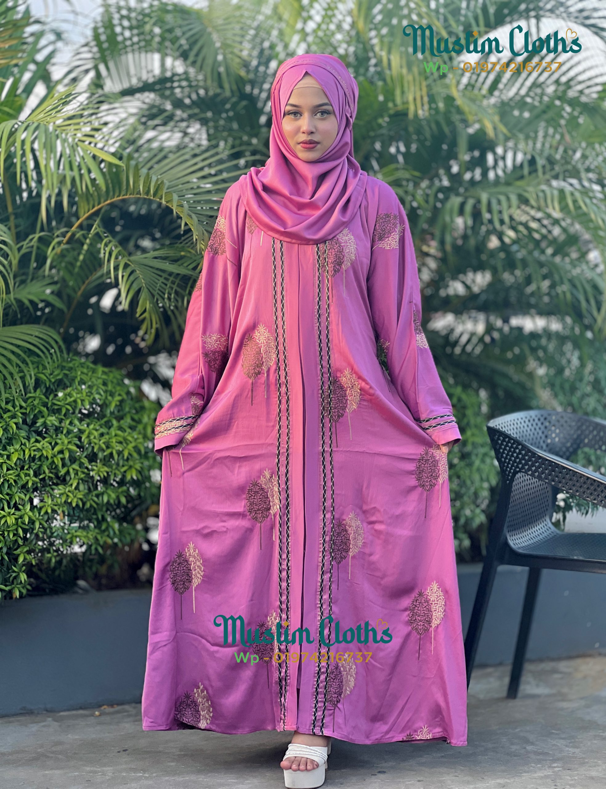 Premium Zafran Embroidered Borka – A Royal Statement of Elegance 25206 - Image 3