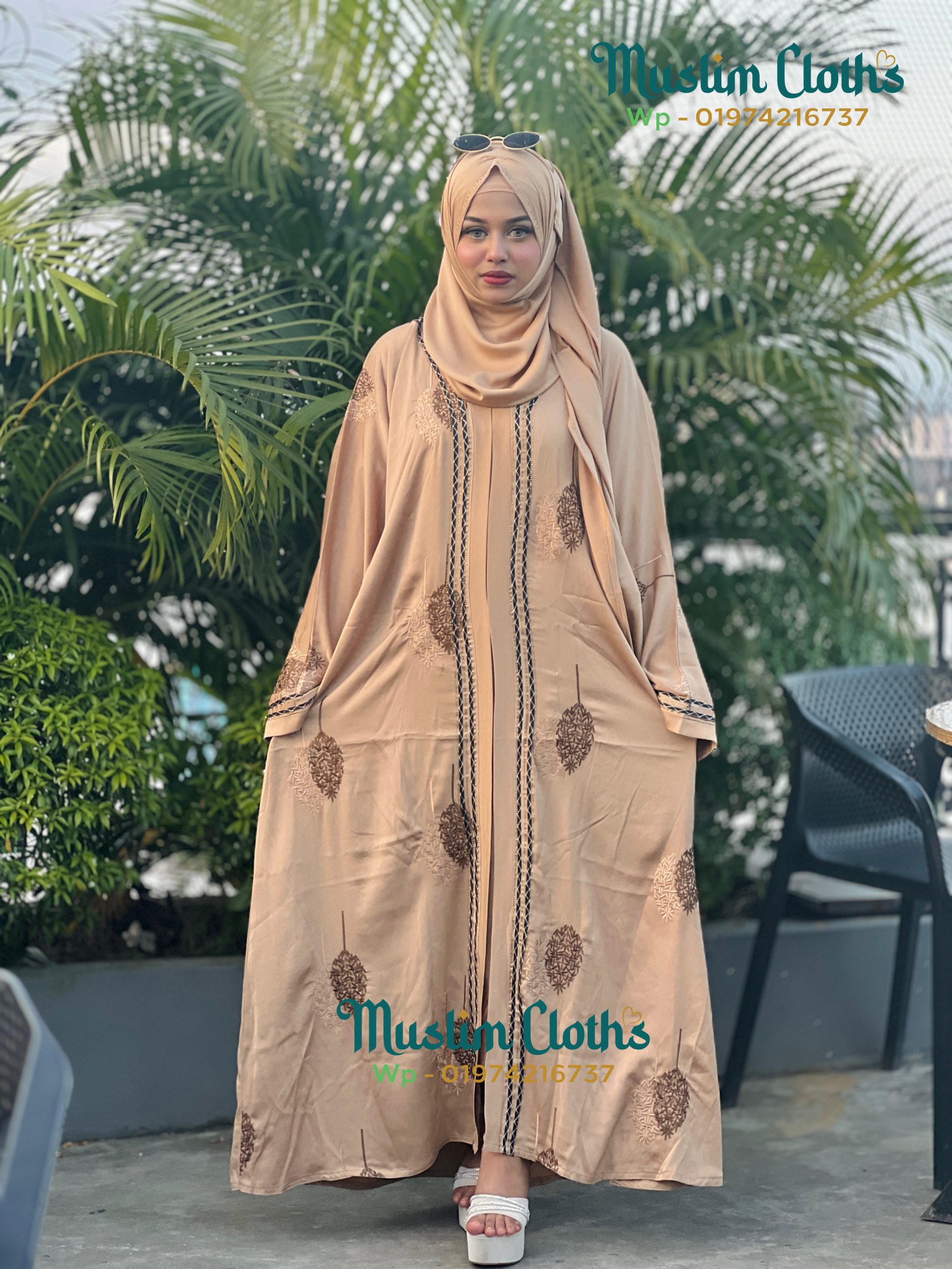 Premium Zafran Embroidered Borka – A Royal Statement of Elegance 25205 - Image 2