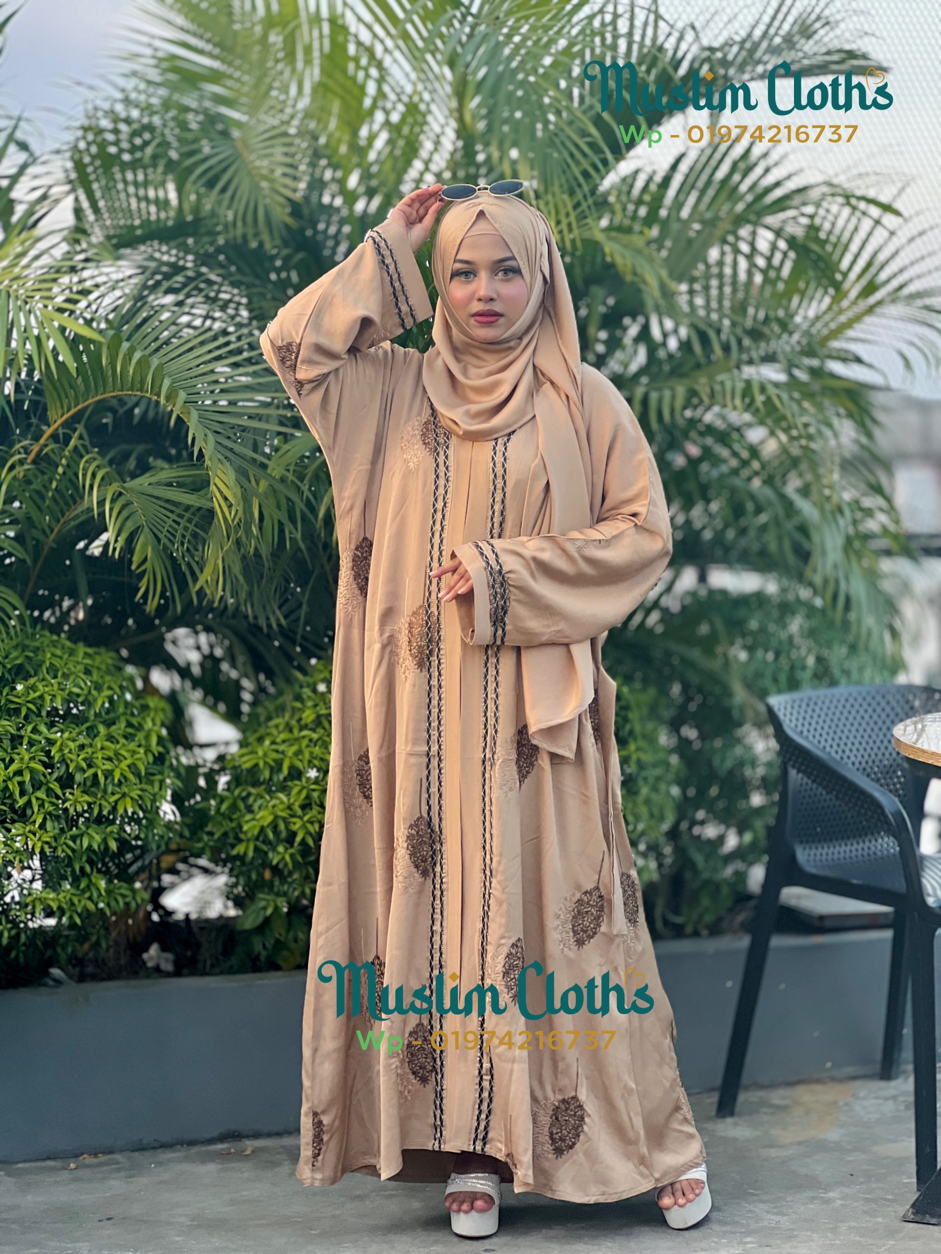 Premium Zafran Embroidered Borka – A Royal Statement of Elegance 25205 - Image 6