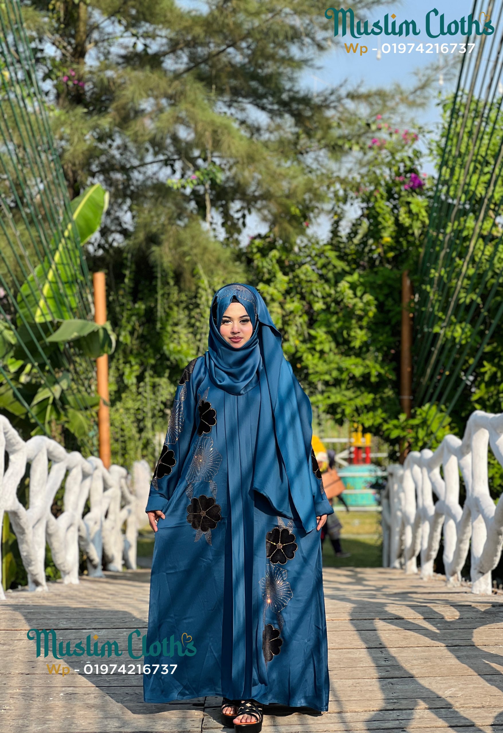 Exclusive Premier Zafran Fabric Borka with Stone and Velvet Work 25212 - Image 2