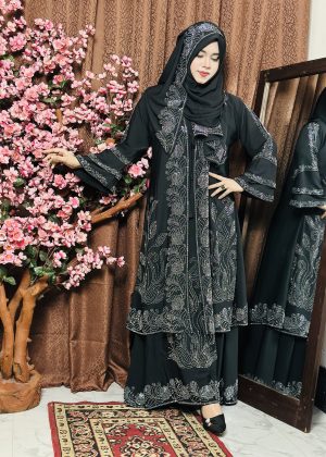 Extra koti, Borkha and Hijab Stylish Les Stone Dubai Chery Borkha 2602