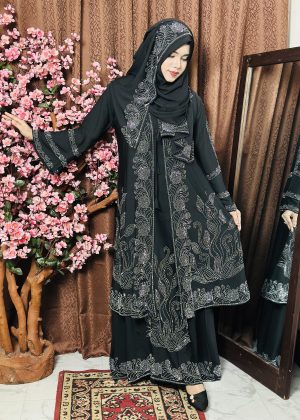 Alternative view of Extra koti, Borkha and Hijab Stylish Les Stone Dubai Chery Borkha 2602