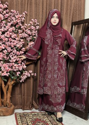 Extra koti, Borkha and Hijab Stylish Les Stone Dubai Chery Borkha 2601