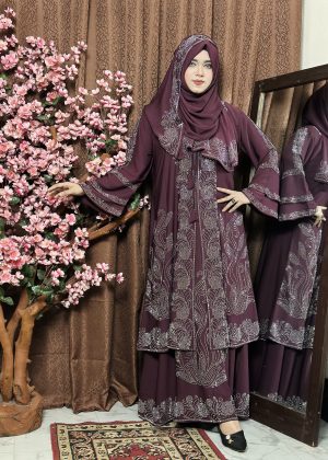 Extra koti, Borkha and Hijab Stylish Les Stone Dubai Chery Borkha 2604